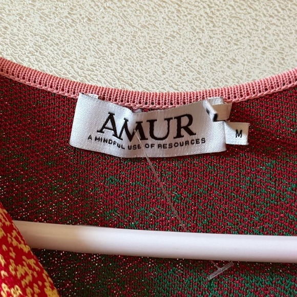 🆕 AMUR Vivian Rainbow Knit Midi Dress Sz M - Picture 6 of 8